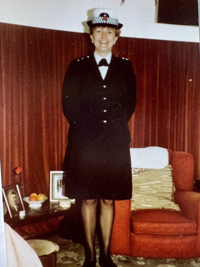 Angie Bradburn in uniform early in her service